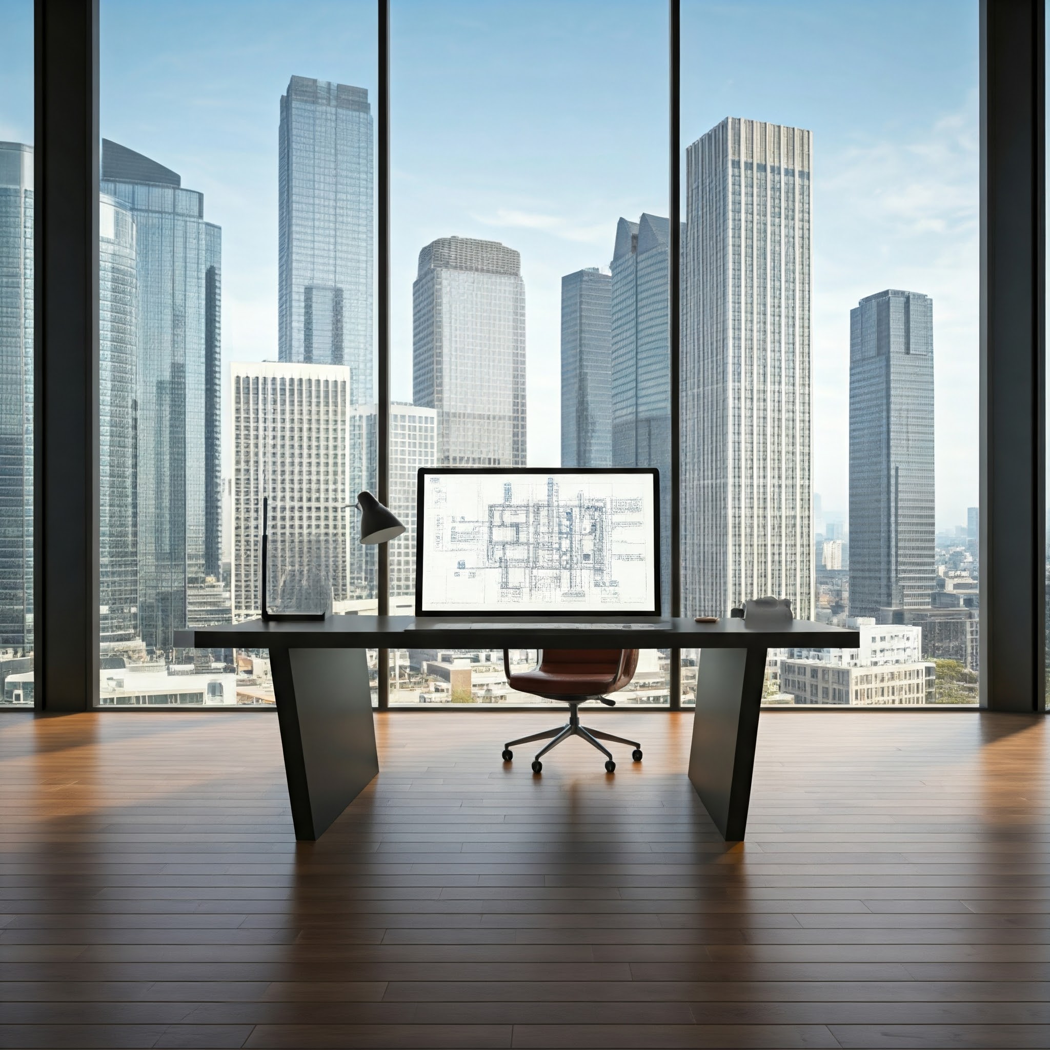 Engineering Team Reviewing Plant Blueprints